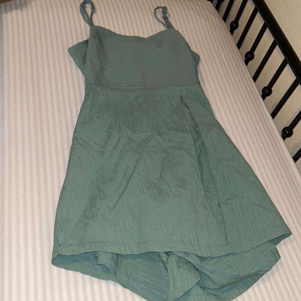 BOUTIQUE Sage Green Romper Dress Size: Small